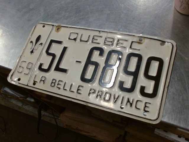 Plaque du quebec 1969 5l-6899