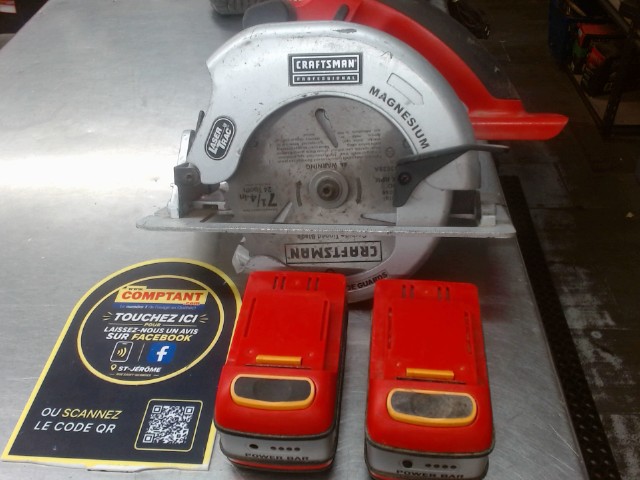 Scie ronde craftsman avec deux batterie
