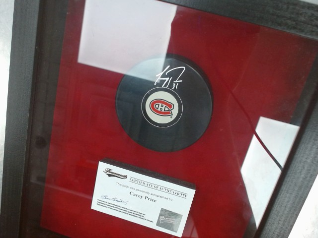 Puck autographed carey price