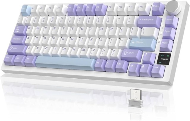 Ajazz mechanical keyboard white and purp
