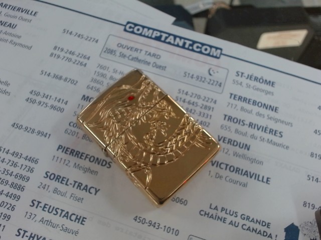 Golden zippo lighter