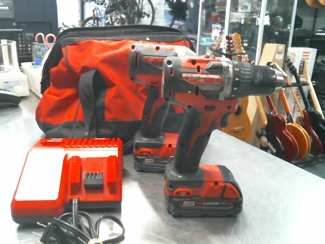 Kit drill+impact+2 batteries+chargeur+sc
