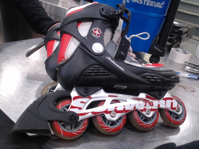 Roller sport rouge noir et blanc en alu