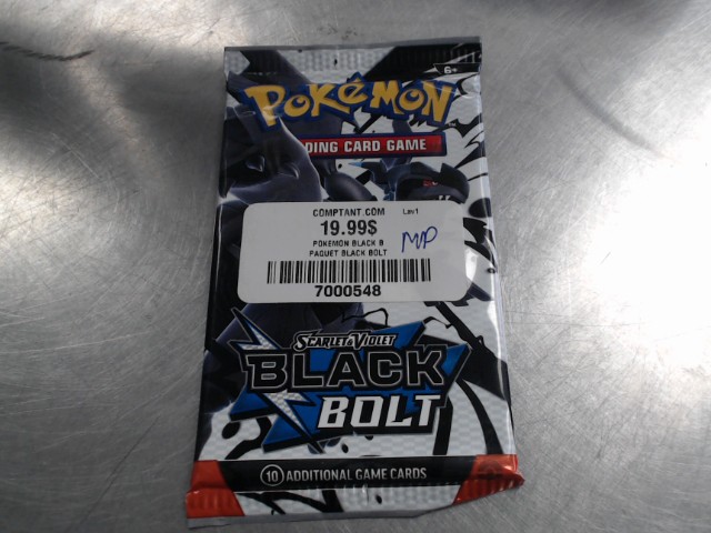 Paquet de carte pokemon black bolt