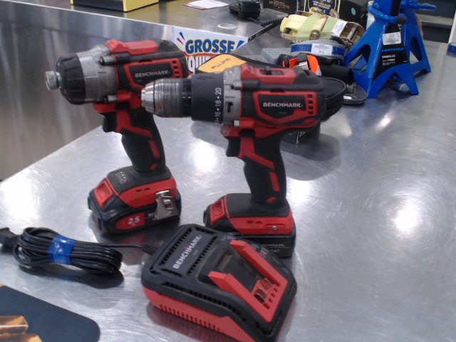 Kit drill impact chargeur +2 batt