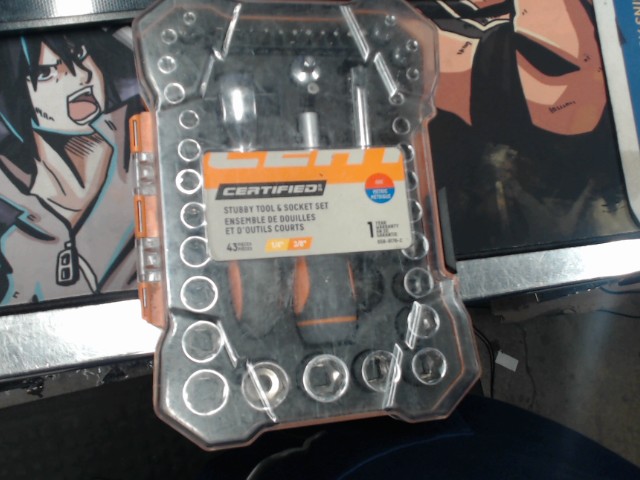 Certified stubby tool & socket kit 43 pc