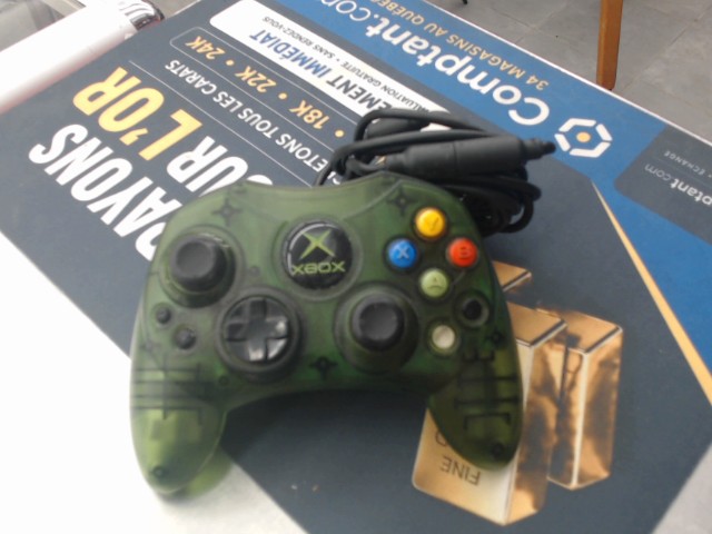 Manette de xbox classic transparent vert