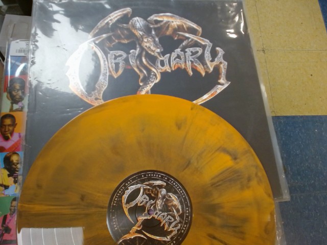 Obituary vinyl halloween orange black al
