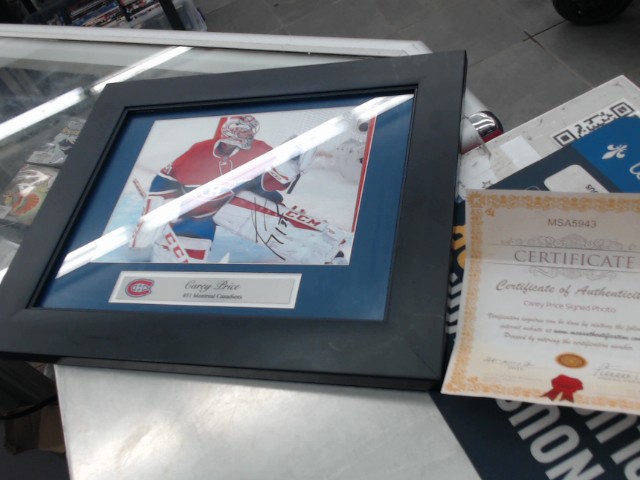Cadre de carey price signer certif inclu