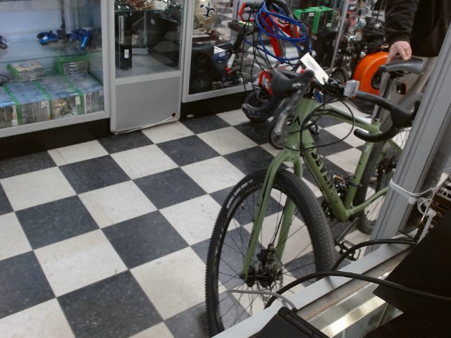 Green bike horned handle