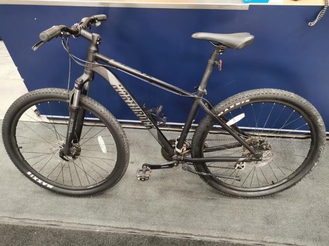 Velo mont susp av.2bdisc gris et rouge